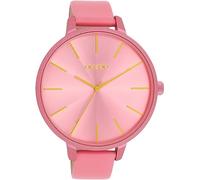 Oozoo Timepieces Women's Watch, Women's Watch with Leather Strap, High-Quality Watch for Women, Elegant Analogue Women's Watch in Round, Pink Shell Pink Shell / Yellow