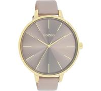 Oozoo Timepieces Women's Watch, Women's Watch with Leather Strap, High-Quality Watch for Women, Elegant Analogue Women's Watch in Round, Gold taupe / gold, Strap.