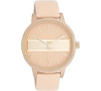 Oozoo Timepieces Women's Watch, Women's Watch with Leather Strap, High-Quality Watch for Women, Elegant Analogue Women's Watch in Round, Peach Pink/Champaing, Strap.
