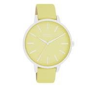 Oozoo Timepieces Women's Watch, Women's Watch with Leather Strap, High-Quality Watch for Women, Elegant Analogue Women's Watch in Round, lime, Strap.