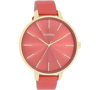 Oozoo Timepieces Women's Watch, Women's Watch with Leather Strap, High-Quality Watch for Women, Elegant Analogue Women's Watch in Round, Gold Burnt Sienna /Gold