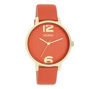 OOZOO Timepieces Women's Watch, Women's Watch with Leather Strap, High-Quality Watch for Women, Elegant Analogue Women's Watch in Round, Warm orange, Strap.