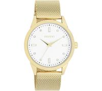 Oozoo Timepieces Women's Watch, Women's Watch with Leather Strap, High-Quality Watch for Women, Elegant Analogue Women's Watch in Round, Gold / White / Chrystals