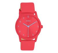 Oozoo - Timepieces Women's Watch | Women's Watch with Leather Strap | Modern Watch for Women | Elegant Analogue Women's Watch in Round (38 mm Case), red, Strap.