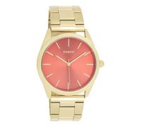 Oozoo - Timepieces Women's Watch | Women's Watch with Leather Strap | Modern Watch for Women | Elegant Analogue Women's Watch in Round (40 mm Case), Gold/Brick Red, Bracelet