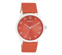 Oozoo - Timepieces Women's Watch | Women's Watch with Leather Strap | Modern Watch for Women | Elegant Analogue Women's Watch in Round (40 mm Case), fiesta red