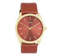 Oozoo - Timepieces Women's Watch | Women's Watch with Leather Strap | Modern Watch for Women | Elegant Analogue Women's Watch in Round (40 mm Case), Metallic red, Strap.