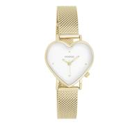 Oozoo - Timepieces Women's Watch | Women's Watch with Stainless Steel Strap | Modern Watch for Women | Elegant Analogue Women's Watch in Heart Shape, Gold/white, Bracelet