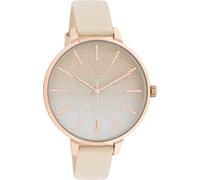 Oozoo Timepieces Women's Watch - Wrist Watch with 14 mm Wide Leather Strap | High-Quality Watch for Women - Elegant Analogue Men's Watch in Round, Light taupe/rose gold, groß, Strap.