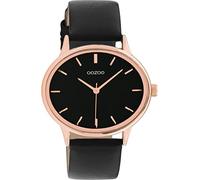 Oozoo Timepieces Women's Watch - Wrist Watch with 20 mm Wide Leather Strap | High-Quality Watch for Women - Elegant Analogue Men's Watch in Oval, Black/Rose Gold, groß, Strap.