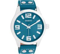 Oozoo Basic Line Watch with Leather Strap 47 mm Petrol/Petrol C11551
