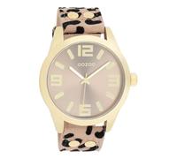 Oozoo Timepieces Women's Watch - Wrist Watch with Leather Strap | High-Quality Watch for Women - Elegant Analogue Women's Watch in Round, Leopard/Taupe, Damenarmgröße ca. 16 bis 21cm, Strap.