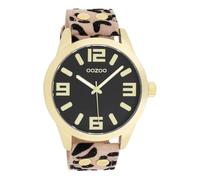 Oozoo Timepieces Women's Watch - Wrist Watch with Leather Strap | High-Quality Watch for Women - Elegant Analogue Women's Watch in Round, Leopard/Black