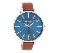 Oozoo Timepieces Women's Watch - Wrist Watch with Leather Strap | High-Quality Watch for Women - Elegant Analogue Women's Watch in Round, Brown/dark blue, Strap.