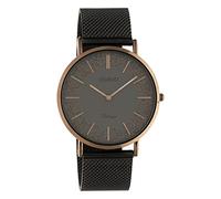 Oozoo Vintage Flat Women's Watch with Stainless Steel Milanese Metal Strap Glitter Line with Glitter Elements in Dial 40 mm, C20139 - Dark Rose / Dark Grey / Gunmetal, groß, Bracelet