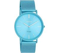Oozoo Vintage Watch with Stainless Steel Milanese Metal Strap Flat with Only 7 mm Height and 40 mm Diameter in Various Variations, lightblue, Gift for Watch Lovers
