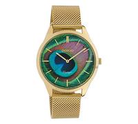 Oozoo Vintage Women's Watch with Stainless Steel Milanese Strap Peacock Dial 43 mm, gold-coloured, Bracelet