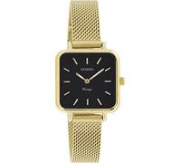 Oozoo Vintage Women's Watch - Women's Watch with 12 mm Metal Mesh Strap - Analogue Women's Watch Square, Black/Gold, Bracelet