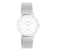 Oozoo Vintage Women's Watch | Women's Watch with Mesh Strap | Modern Watch for Women | Elegant Analogue Women's Watch in Round C20345_C20349_Parent (32 mm Case), Silver/white, Bracelet