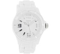 Oozoo Women's Watch with Silicone Strap, Silver Arabic Numbers and Indices, 43 mm Diameter, Various Variations, C4172 - White