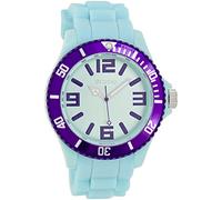 Oozoo Women's Watch with Silicone Strap Two-Tone 43 mm Diameter in Various Variations, C5842 - Turquoise / Purple, Bracelet