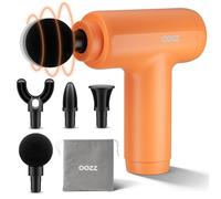 OOZZ Mini Massage Gun, Body Massager with Storage Pouch, 5 Intensity Levels, Compact Handheld Muscle Massager, 4 Interchangeable Heads, USB Rechargeable, OZ-3601