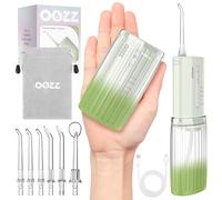 OOZZ Travel Water Flosser, Portable Pocket Flosser, USB-C Rechargeable Oral Irrigator with 5 Modes, 6 Jet Tips & Leak-Proof Design, Cordless Irrigator, IPX8 Waterproof, OZ-7213