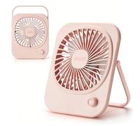 OOZZ Ultra-Slim Portable Desk Fan, Compact Personal Cooling Fan, Stepless Speed Control, USB-C Rechargeable Battery, Quiet Operation for Home & Office, OZ-4122 (Pink)