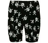 op Linen (NW) Ltd Cycling Shorts Women - Comfortable Cycling Shorts Girls - Ladies Cycling Shorts for Workout, Running, Athletic, Dancing & Gym - Made in UK (Skull and Bones Cycling Shorts, L-XL)