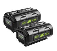 OP4060 40V 6000mAh Lithium Battery Replacement for All Ryobi 40-Volt Power Tools OP4015 OP4026 OP40201 OP40261 OP4030 OP4040 OP40401 OP4050 OP40501 OP4050A OP40601 OP4060A RY40200 RY40403 （2 Pack）