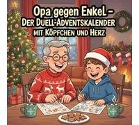 Opa gegen Enkel - Das große Weihnachts-Duellbuch: 24 Tage voller Rätsel, Spiele, Mal- & Logikaufgaben für die ganze Familie | Mit Word Search, Tic-Tac-Toe, Shikaku & mehr