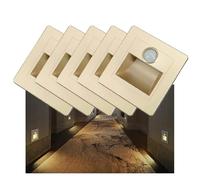 Opaeroo Motion Sensor Stair Lights 3W 3000K Recessed LED Step Light Indoor Stair Step Wall Lamp Staircase Bedroom Decoration 5Pcs Gold