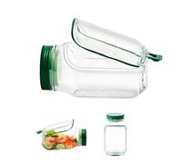 Opaeroo No-leak Freshness Salad Pod - Mason Jar With Lock-tight Dressing Compartment, 1l Layered Container For Crisp Salads, Eco-friendly & Multi-safe green
