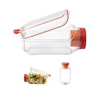 Opaeroo No-leak Freshness Salad Pod - Mason Jar With Lock-tight Dressing Compartment, 1l Layered Container For Crisp Salads, Eco-friendly & Multi-safe red