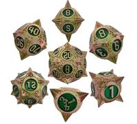 Opaeroo Skeleton D&D Metal Dice TRPG DND Dice Set 7 PCs Polyhedral Dice Games Set for RPG,MTG,Pathfinder A