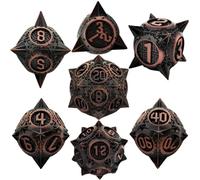 Opaeroo Skeleton D&D Metal Dice TRPG DND Dice Set 7 PCs Polyhedral Dice Games Set for RPG,MTG,Pathfinder B