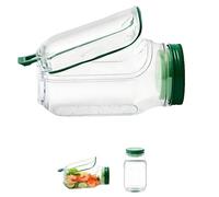 Opaeroo The Original Salad Pod - Leakproof Mason Jar With Dressing Container, Microwave & Dishwasher Safe, Bpa-free Eco Plastic, 1l (4.5 Cups) Capacity For Lunch Meal Prep green 1-Pack