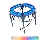 Opaeroo Tree & Building Led Spotlight, 12w 24v Hardwired Low Voltage Ring Lights for Root Uplighting, Ip65 Outdoor Landscape Lighting Kit, Energy-efficient Garden Decoration Blue 4lights