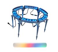 Opaeroo Tree & Building Led Spotlight, 12w 24v Hardwired Low Voltage Ring Lights for Root Uplighting, Ip65 Outdoor Landscape Lighting Kit, Energy-efficient Garden Decoration Blue 6lights