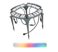 Opaeroo Tree & Building Led Spotlight, 12w 24v Hardwired Low Voltage Ring Lights for Root Uplighting, Ip65 Outdoor Landscape Lighting Kit, Energy-efficient Garden Decoration White 4lights