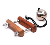 Opaeroo Wooden Testicle Press Testicle Clamp Ball Crusher with Metal Pendant Balls Erection Trainer Erotic Sex Toys for Men
