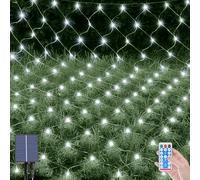 OPAHUTER 96LEDs Solar Net Lights Outdoor, 4.9 x 4.9 Ft Waterproof Mesh Fairy Lights with 8 Modes, Remote Control, Copper Wire Net Lights for Christmas Tree Lawn Fence Bushes Wall