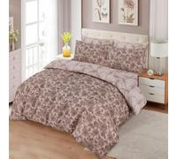 OPAL AND OAK HOME Duvet Set Microfibre Duvet Cover With Pillowcases Single Double King Luxury Super Soft Bedding Sets (ELEG BROWN, 220x240cm)