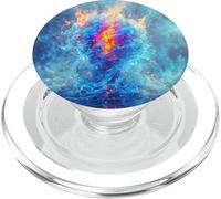 Opal Art Mystic Icey Blue Flames PopSockets PopGrip for MagSafe