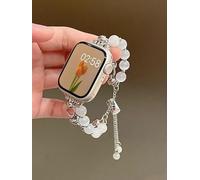 Opal Bead Silver Bracelet Strap for Watch Shining Chain with Dazzling Cat s Eye Luxurious Style Lightweight Flexible Design Comfortable Wearing Adds Gorgeous Charm