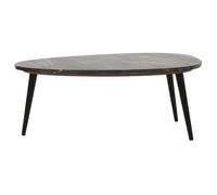 Opal Coffee Table with Black Marble Top & Metal Legs - - L60 x W90 x H35 cm Indian Hub Black One Size