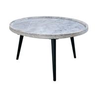 Opal Coffee Table with Marble Top And Metal Legs - - L70 x W70 x H36 cm Indian Hub Grey One Size