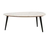 Opal Coffee Table with White Marble Top & Metal Legs - - L60 x W90 x H35 cm Indian Hub White One Size