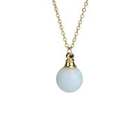 Opal Crystal Necklace with Golden Chain,Essential Oils Diffuser Necklaces for Women Fshion Small Ball Pendant Chork Amulet Jewelry Gifts for Girls Birthday Christmas Opal