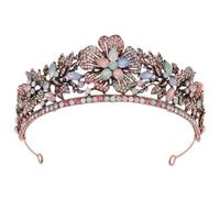 Opal Crystal Tiara For Women Girls Wedding Bridal Bride Crown Birthday Party Headband Crown (Multicolor)